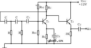 RC移相式振荡器电路图
