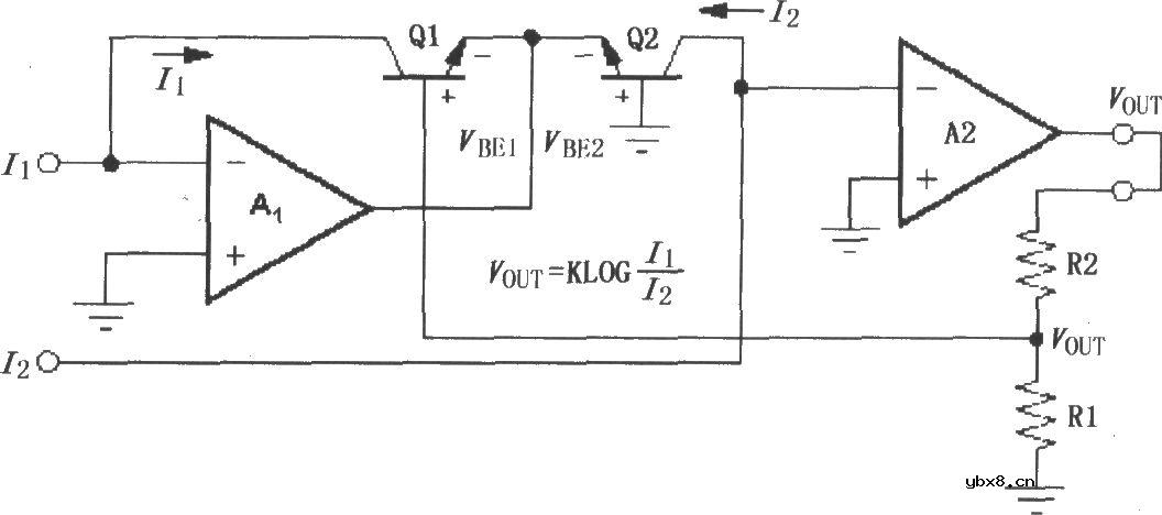 LOG100的简单模式对数放大电路 LOG100的简单模式对数放大电路
