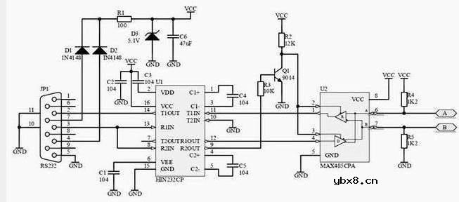 RS232 RS485接口原理图