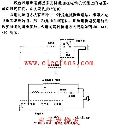 台扇中常用的调速接线电路图 台扇中常用的调速接线电路图