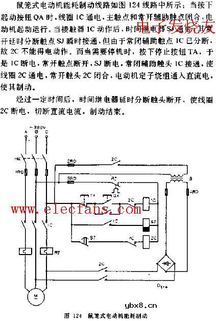 鼠笼电动机能耗制动电动机电路图