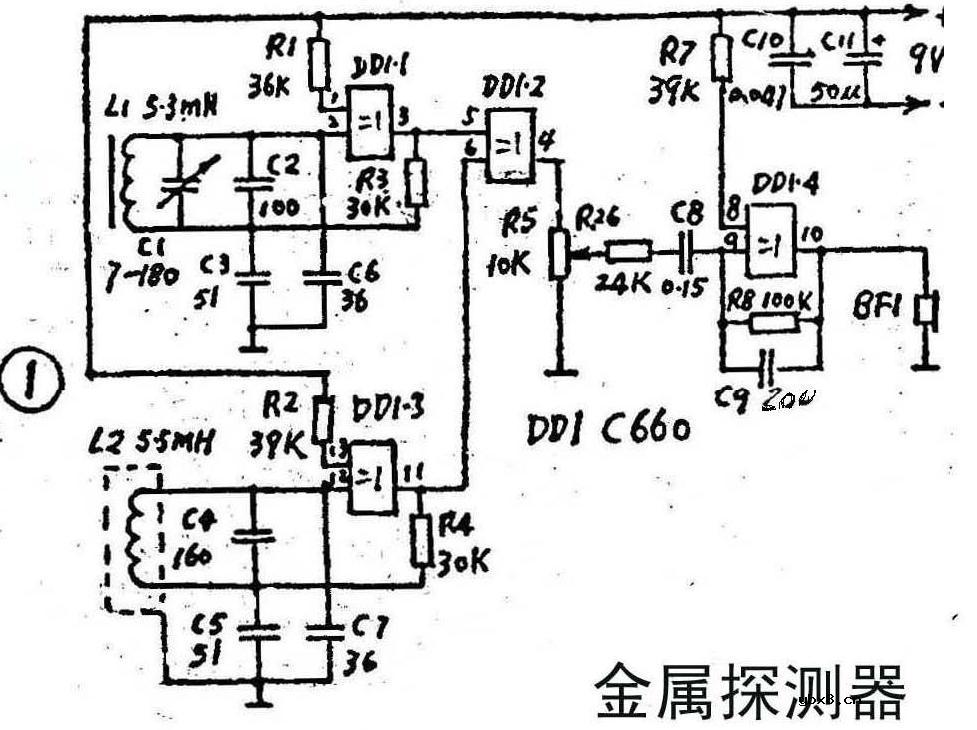 金属探测器电路图