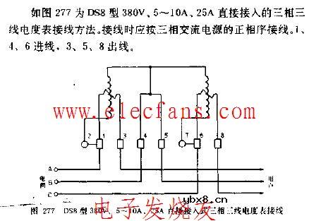 DS8型380V，5-10A，25A直接接入式三相三线制电度