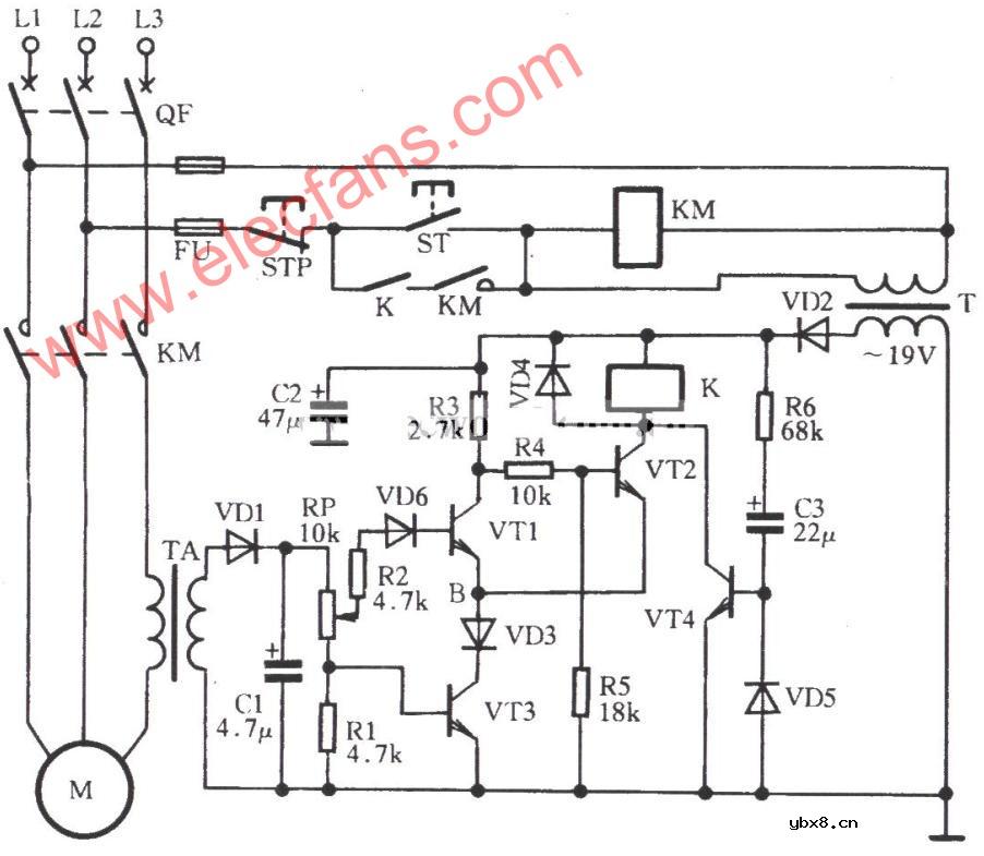 三相电动机过流保护电路图 三相电动机过流保护电路图