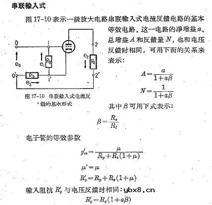 串联输入式电流反馈的基本形式电路图