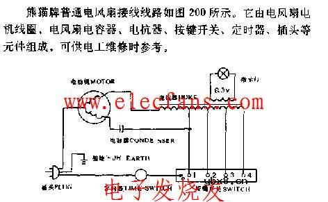 普通的电风扇接线图