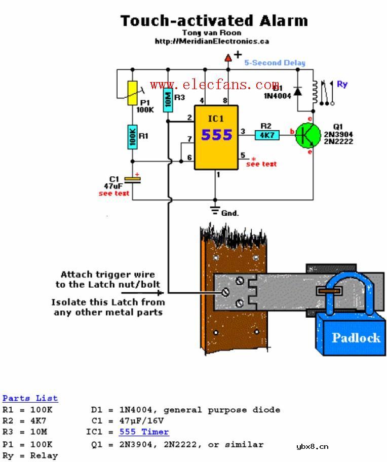 Touch-activated Alarm circuits