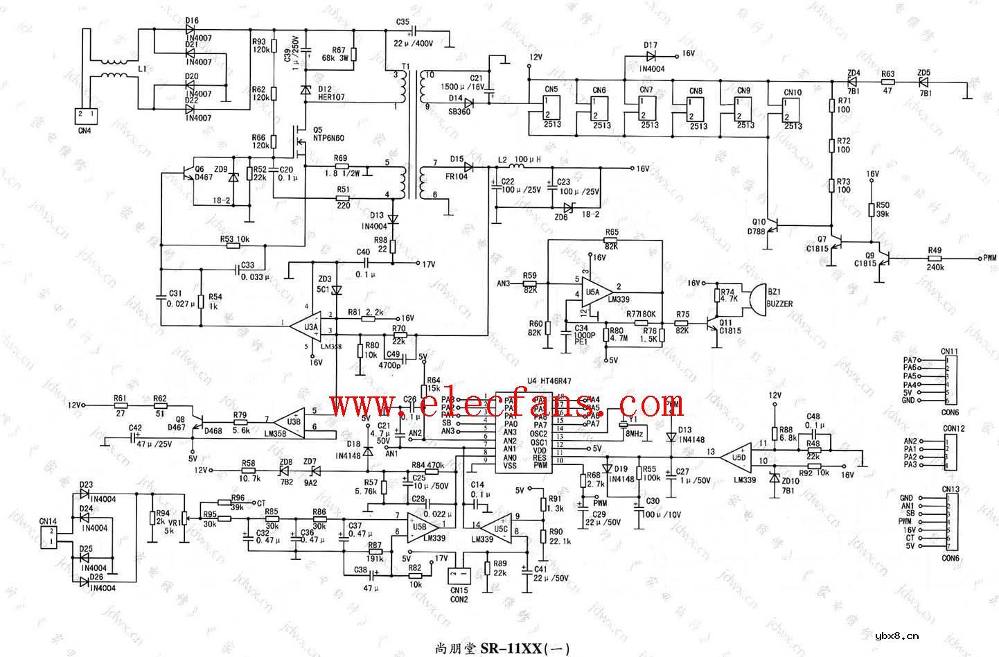 尚朋堂电磁炉电路图SR-1602-11XX-1604
