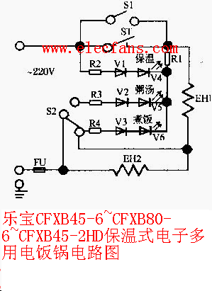乐宝保温式电子多用电饭锅电路图 乐宝保温式电子多用电饭锅电路图