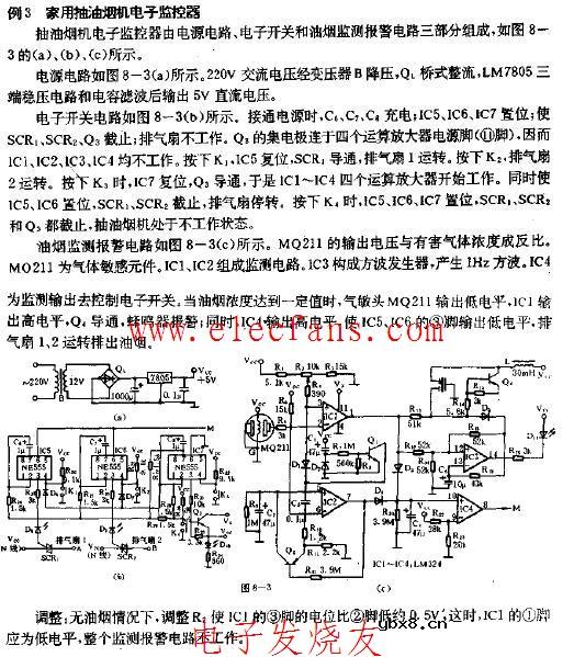 家用抽油烟机电子监控器电路图 家用抽油烟机电子监控器电路图