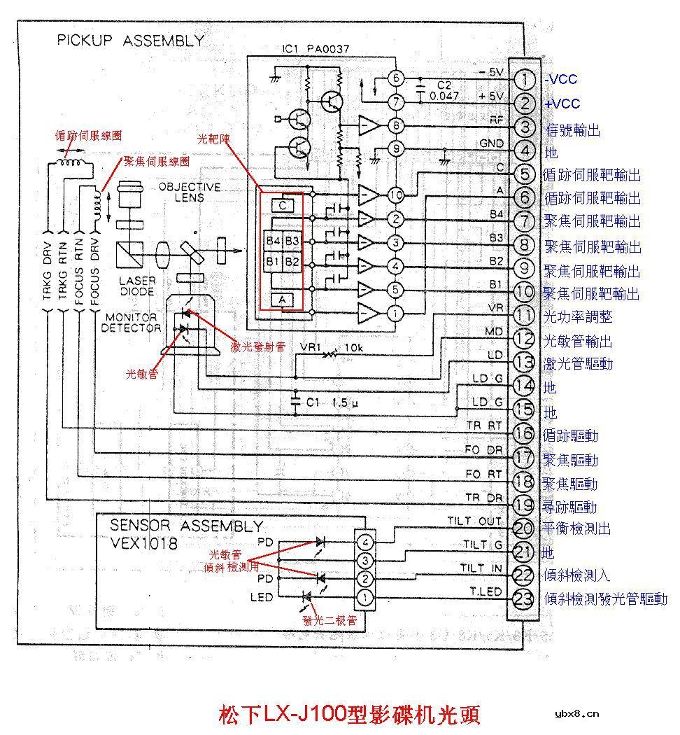 松下LX-J100型影碟机光头电路图