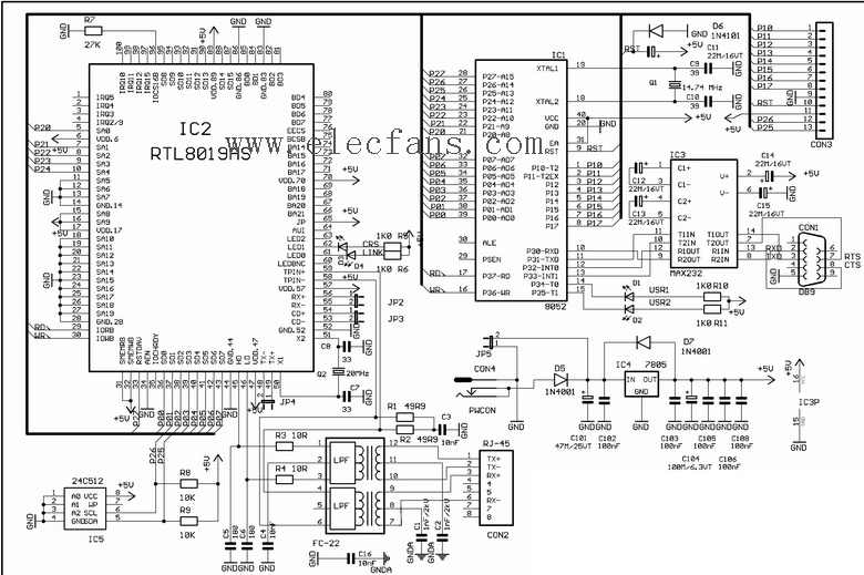 网卡电路原理图