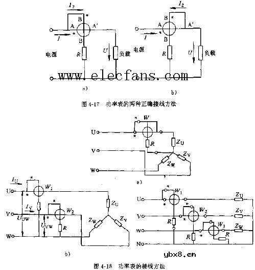 功率表的接线方法电路原理图