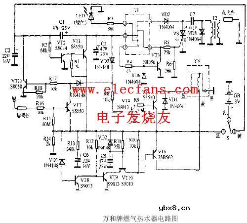 万和牌燃气热水器电路图