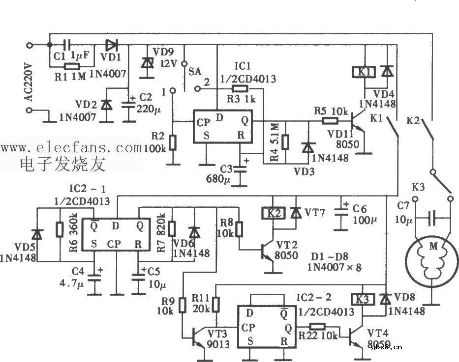 洗衣机定时器电路图