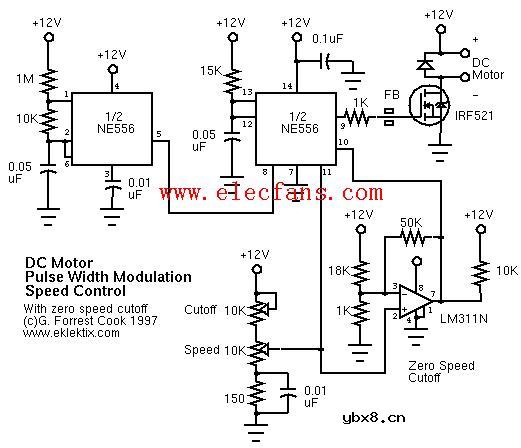 脉宽调制电机调速电路图
