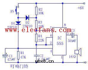 叮咚音乐电子门铃电路图