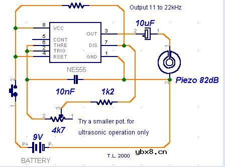 超声波撵狗器电路图
