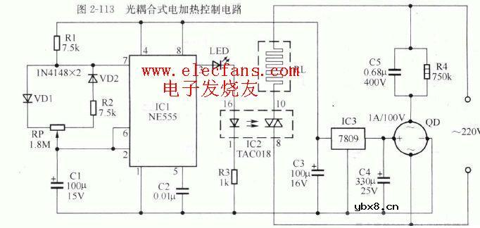 光藕合式电加热控制电路图