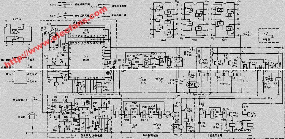 电话自动拔号报警电路