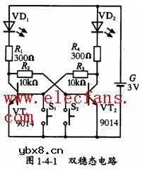 三极管双稳态触发器电路