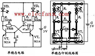 三极管单稳态电路