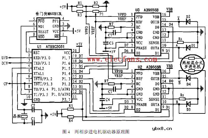 两二相步进电机驱动器原理图