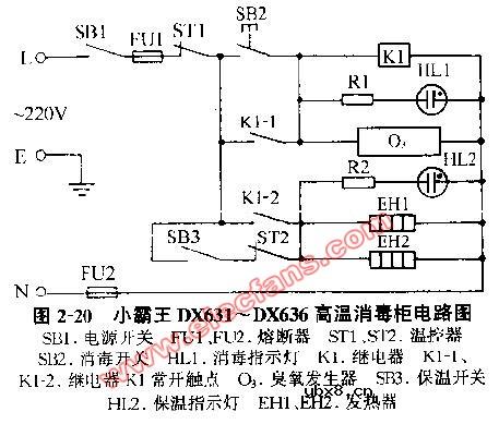 小霸王DX631 DX636高温臭氧消毒柜电路图