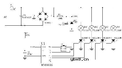 圣诞灯串控制电路图