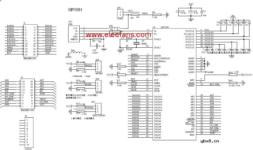 ISP 1581硬件接线原理图