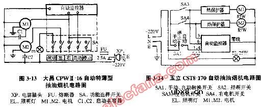 玉立CST8-170自动抽油烟机电路图