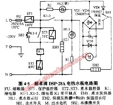 超卓牌DSP-28A电热水瓶电路图