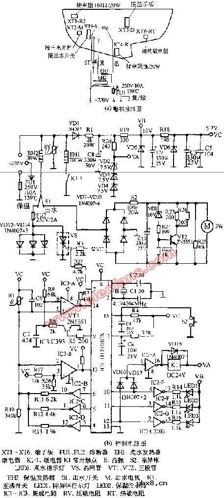 山星SX-B31微电脑电热水瓶电路图 山星SX-B31微电脑电热水瓶电路图