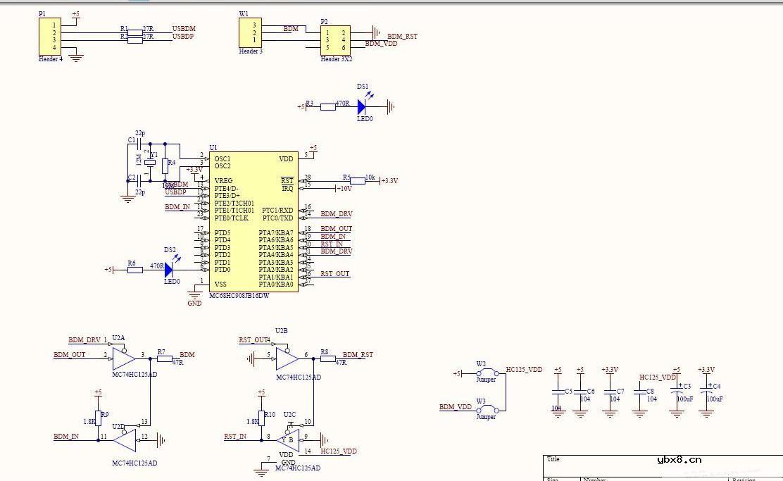 S12仿真器BDM的电路图