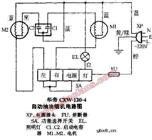 华帝CXw-120-4自动抽油烟机电路图