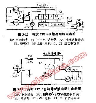 粤宝YP5-4D自动抽油烟机电路图