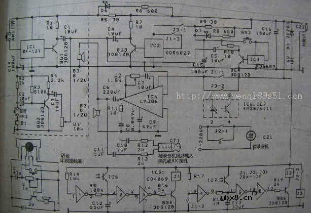 自动应答留言对讲式语音门铃电路及原理分析