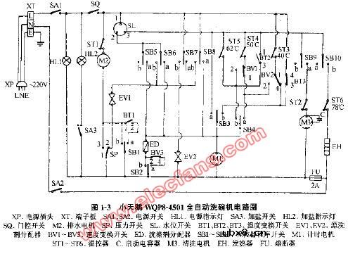 小天鹅WQP8-4501全自动洗碗机电路图