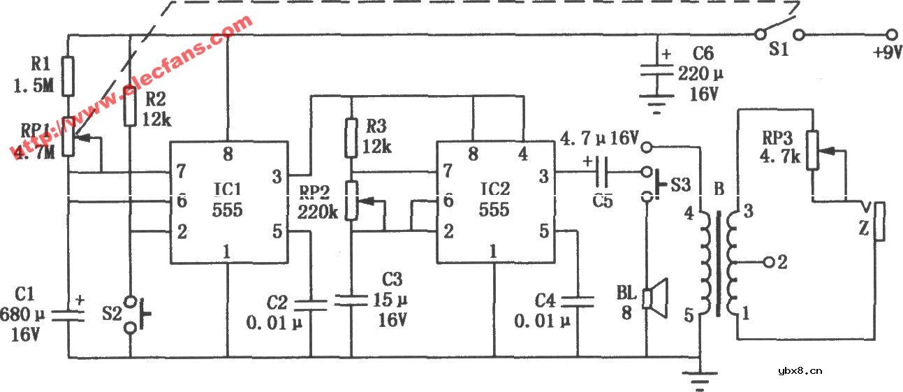 555袖珍电子定时催眠按摩器
