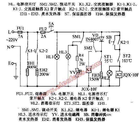 腾飞FD-09多功能保健电开水器电路图