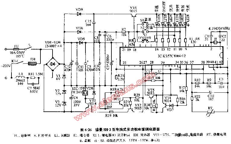 德豪SH-2型电脑式多功能电饭锅电路图 德豪SH-2型电脑式多功能电饭锅电路图