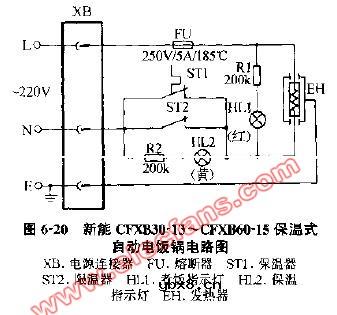 新能CFXB30 CFXB60保温式自动电饭锅电路图 新能CFXB30 CFXB60保温式自动电饭锅电路图