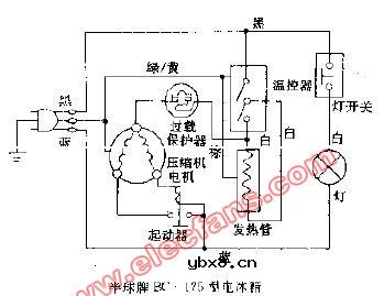 半球牌BC-175型电冰箱电路图 半球牌BC-175型电冰箱电路图