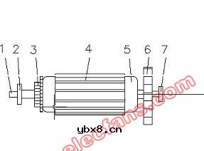 小型直流电机的结构剖面图
