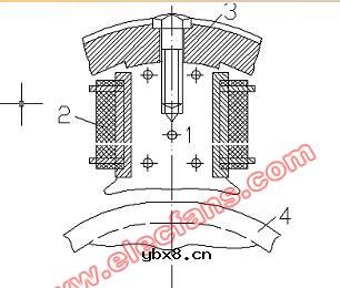 小型直流电机的结构剖面图