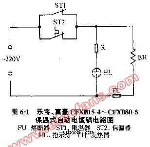 乐宝富豪CFXB15-4保温式自动电饭锅电路图 乐宝富豪CFXB15-4保温式自动电饭锅电路图