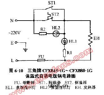 三角牌CFXB15 CFXB80保温式电子自动电饭锅电路图 三角牌CFXB15 CFXB80保温式电子自动电饭锅电路图