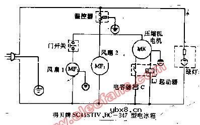 得贝牌SC45STTV,BC-347型电冰箱电路图 得贝牌SC45STTV,BC-347型电冰箱电路图