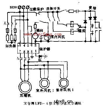太仓牌LED-6型立柜分体式空调机电路图