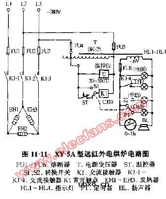 XY-5A型远红外电烘炉电路图